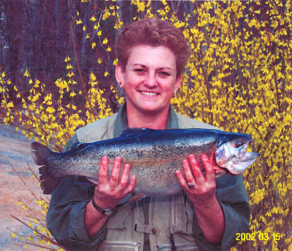 Linda Clement with trout